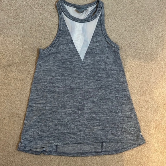 Athleta Grey Racerback Mesh Sleeveless Tank Top.  Size XXS - Picture 1 of 6